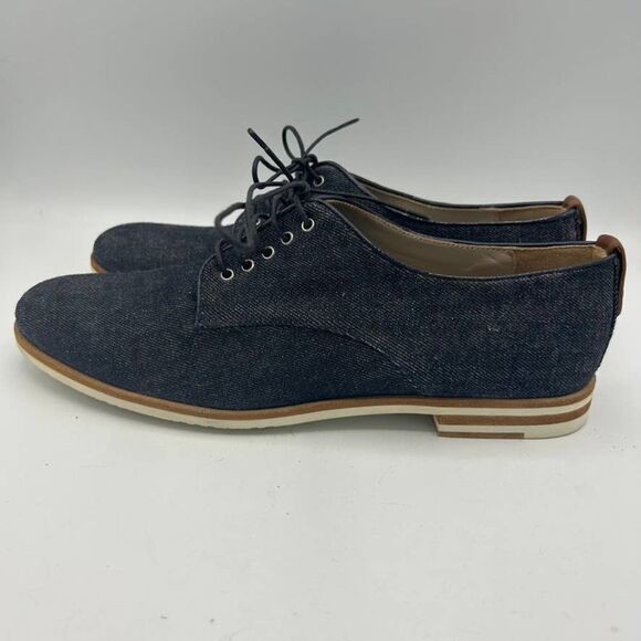 Attilio Giusti Leombruni 38 / US 7.5 Chambray Oxfords Shoes Flats - Picture 4 of 11